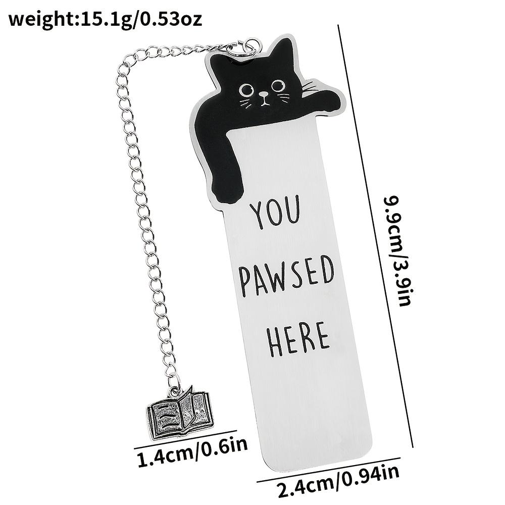 Charming Black Cat 'You Pawse Here' Stainless Steel Bookmark - Perfect Gift for Cat Lovers & Bookworms, Ideal for Birthdays & Christmas Parties