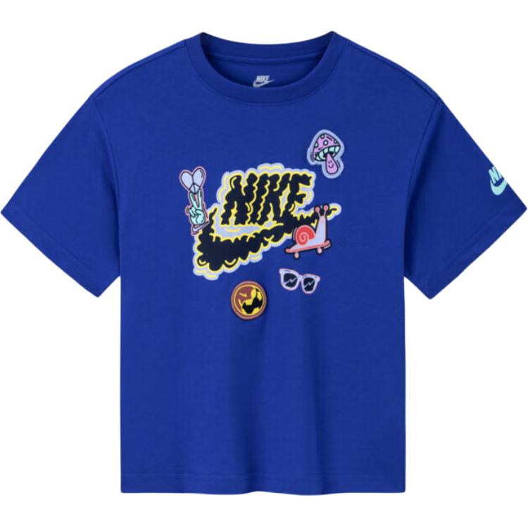 New Nike T Shirt Turkish Blue Kids' FV2540-480