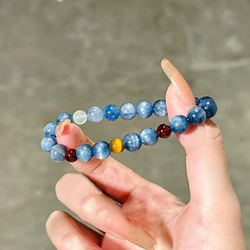 

Unique Natural Stone Bead Bracelets Blue Agate Stone Short Bracelets 2026 Trendy Jewelry for Women Lady Gift
