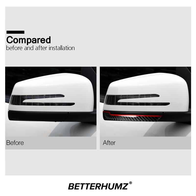 Car Rearview Mirror Anti-collision Trim Sticker For Mercedes Benz W204 W176 W212 B G R Class CLA GLE GLK GLS CLS Carbon Fiber