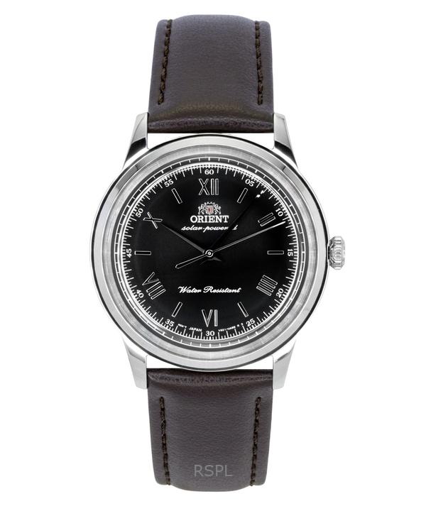 Orient Bambino Кожаный ремешок Черный циферблат Солнечные RA-WK0004L Мужские часы чёрный