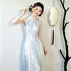 Blue neck national style new Chinese Suzhou cheongsam improved young 1011 new women's high-end dress summer