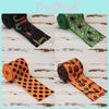 Elegant Polyester Halloween Ribbon Collection With Festive Spider Web And Pumpkin Designs