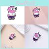 Pink Stylish Cartoon Character Brooch Featuring Big Eyes Fashionable Metal Accessory Pin