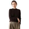 Women's Cashmere Sweater - Shoulder Pad Half-High Collar Knit Pullover for Autumn/Winter