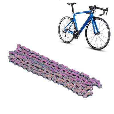 10-växlad Cykelkedja Manganstål 116 Länkar Mountainbikekedja Hög Hållfasthet med Spänne Växlingsbar Kedja