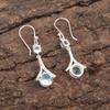 Sky Blue Topaz Gemstone 925 Solid Silver Jewelry Zircon Earrings 1.84" For Gift CZE-9-4