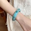 Zircon Rhinestone Colored Bracelet Bohemian Retro Hand Ring Unique Acrylic Bangle  Women