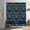 Custom Shower Curtain with Personalized Name Printing Floral Design for Bathroom Decor