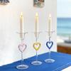 European Style Elegant High Foot Heart-shaped Candlestick Romantic Candlelight Dinner for Parties Weddings Home Decoration