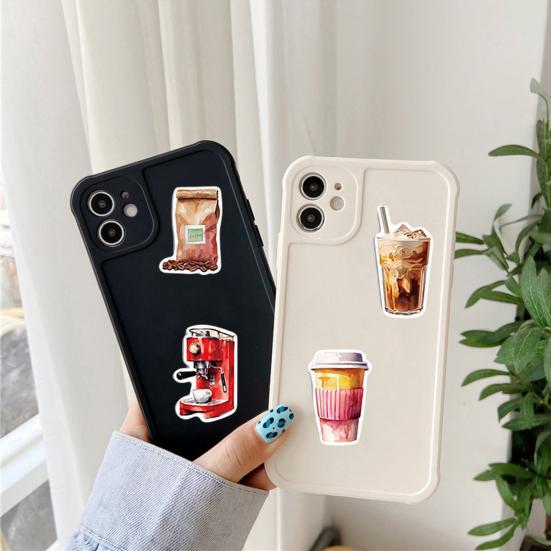 50Pcs/Set Coffee Lovers Sticker Self-adhesive Waterproof PVC DIY Phone Cover Cup Luggage Skateboard Laptop Scrapbook Graffiti Decal Kit