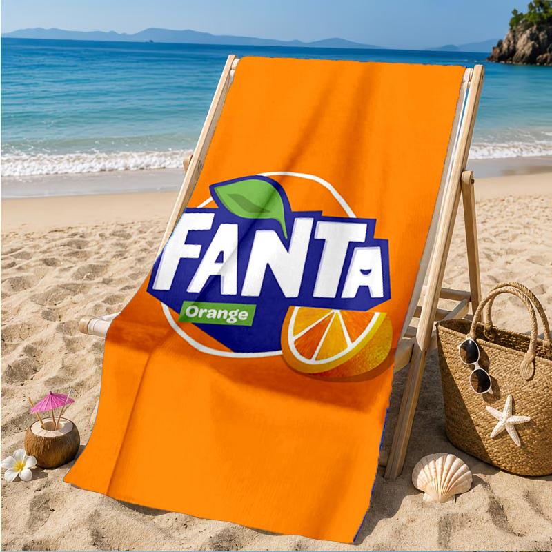 Fanta Orange Refreshment Beach Towel, Quick-drying, Easy to Care for, Suitable for Both Fitness and Beach Vacations,Sports Essential