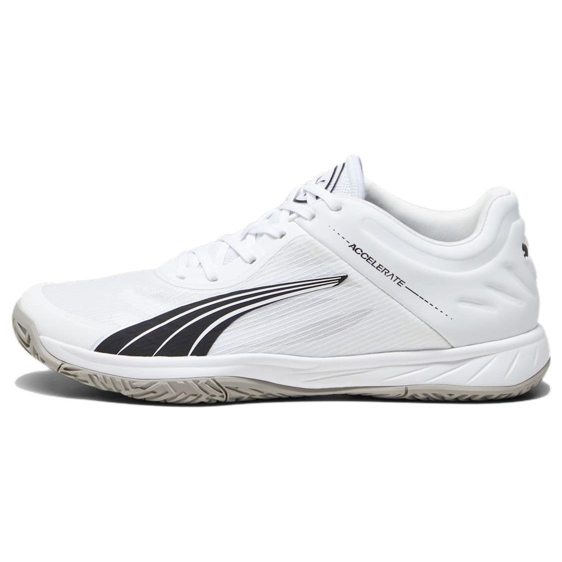 

Puma Accelerate Turbo White Black Concrete Grey Women Sneakers 107340-02 44.5