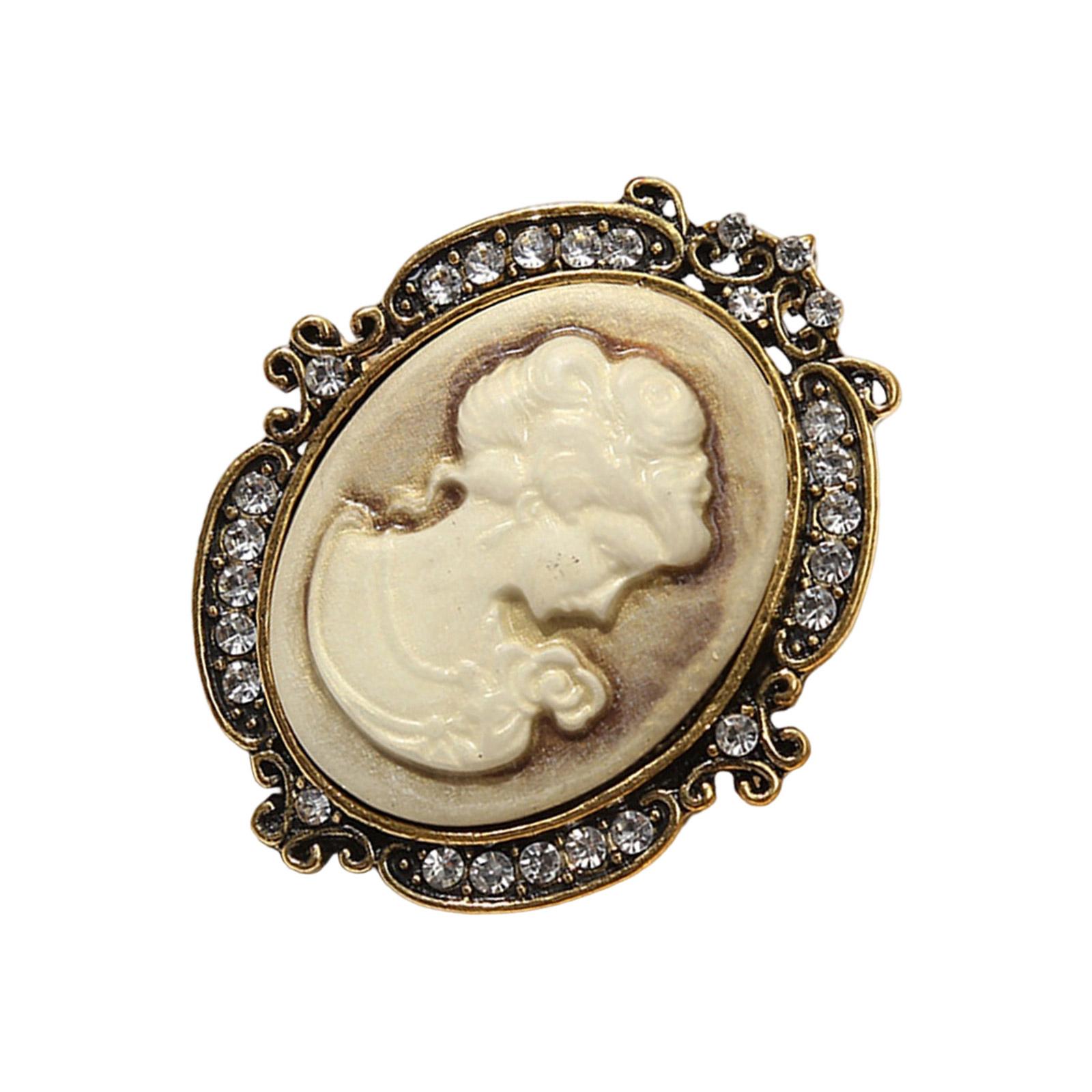 

Intricate Filigree Cameo Pin Antique Gold Tone Brooch Party Prom Brooch For Formal Events And Special Occasions 3