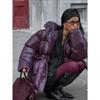 Winter Warm Burgundy Thicken Cotton Jacket Women Elegant Stand Collar Lace Up Pocket Zipper Coat Fashion Female Street Outerwear
