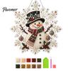 Acrylic Beaded Art Supplies Christmas Faux Pearl Painting Suncatcher Kit, Snowflake Shape Board Decorative Hanging Window with Lace Edge, 3D