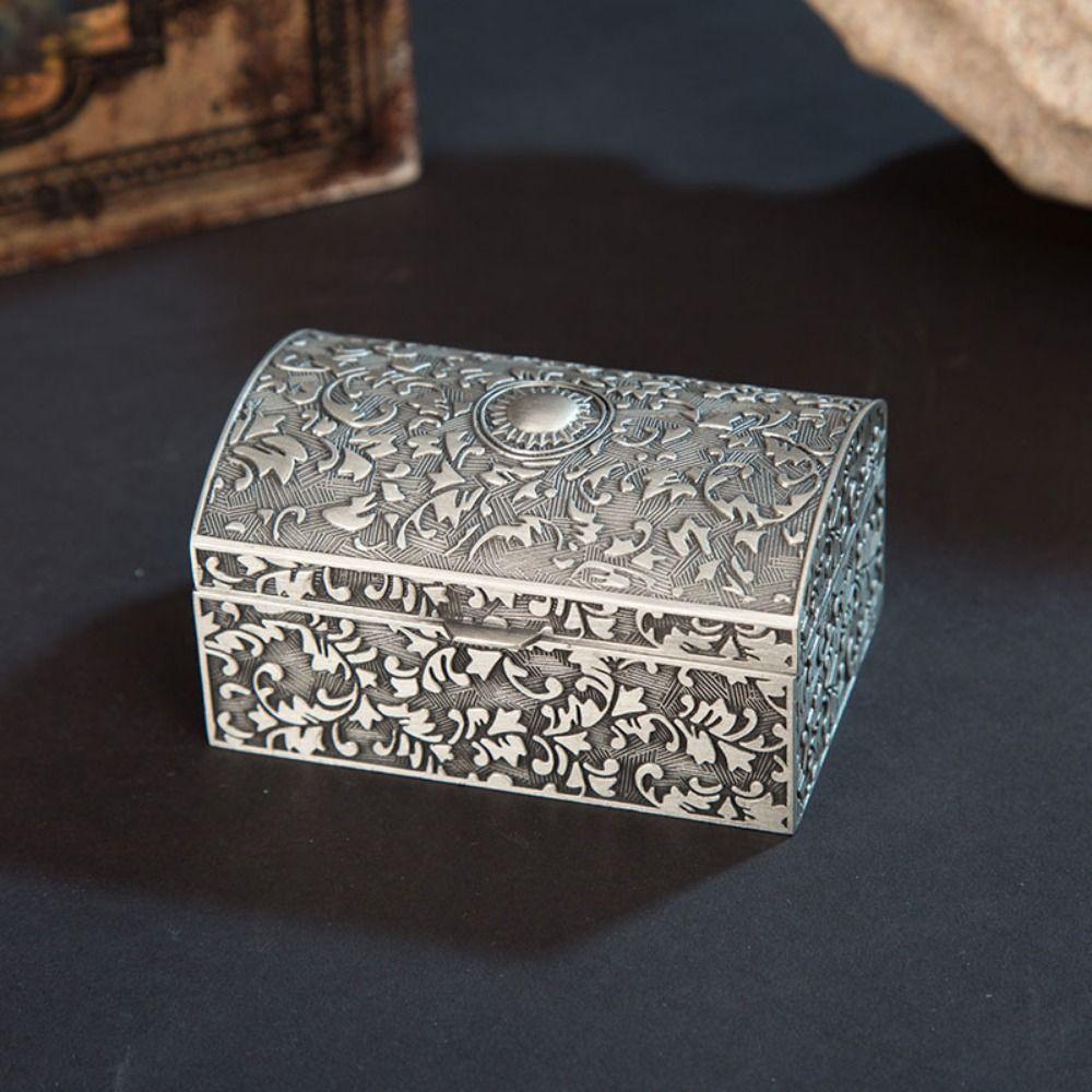 Vintage Trinket Storage Box European Style Treasure Chest Case Creative Jewelry Box  Women