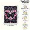 Schwarzer Schmetterling mit rosa Blumen Wandkunst DruckDecke Flanell Überwurfdecke für Sofa, Bett, Reise, Camping, Büro, Couch, Stuhl und Bett