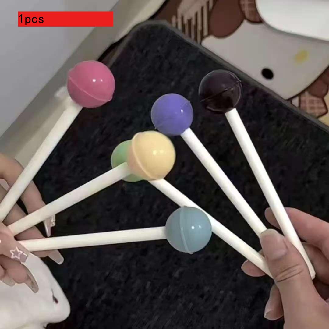 

Office School Supplies Lollipop Shaped Gel Pen Cute Candy Colored Water Black Refill Study Office Kawai Stationery Accessories