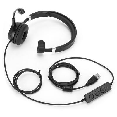 Telephone Traffic Earphone Call Center Communication Computer Headset USB Wire Control Clear Sound