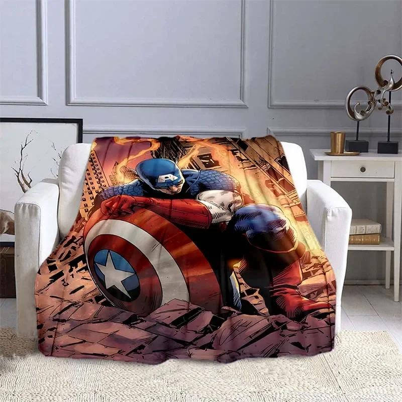 Captain America Printed Blanket Children Adult Blanket Soft and Warm Bedding for Bed Sofa Outdoor Travel Cover Blanket
