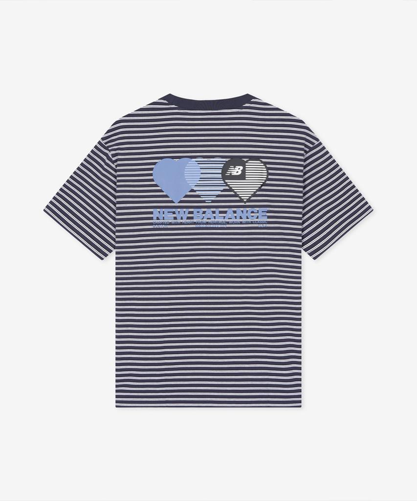 Nyuballanseu Nbneg2A113 / Uni Nb Heart Stripe Short Sleeve Tee (Graphic Black)