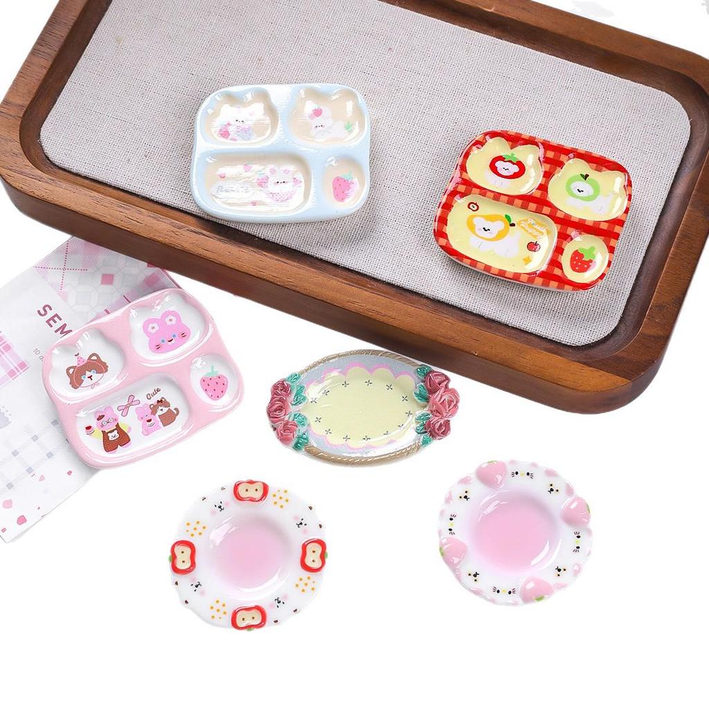 Resin Food Toy Dessert Plate Small Accessories for DIY Playhouse
