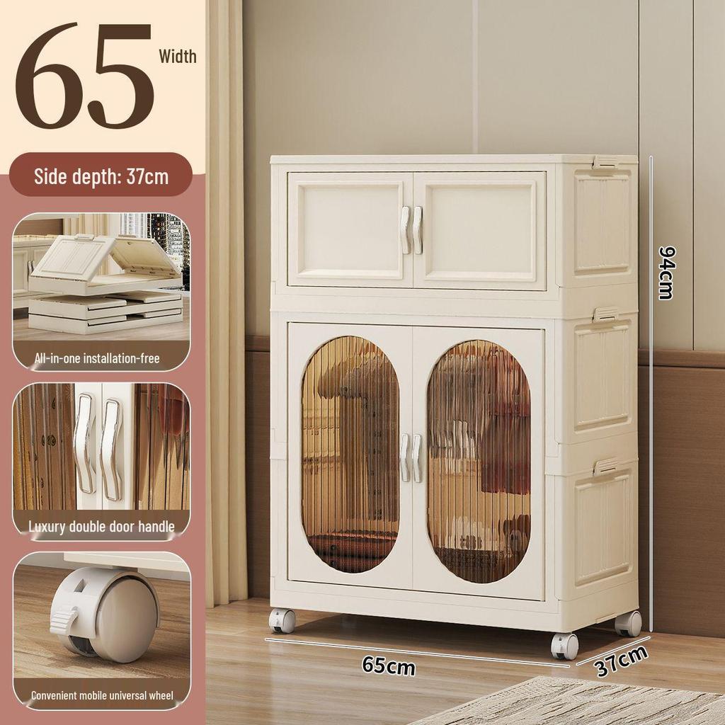 Collapsible Wardrobe with Wheels: Portable Storage for Baby Clothes & Toys.
