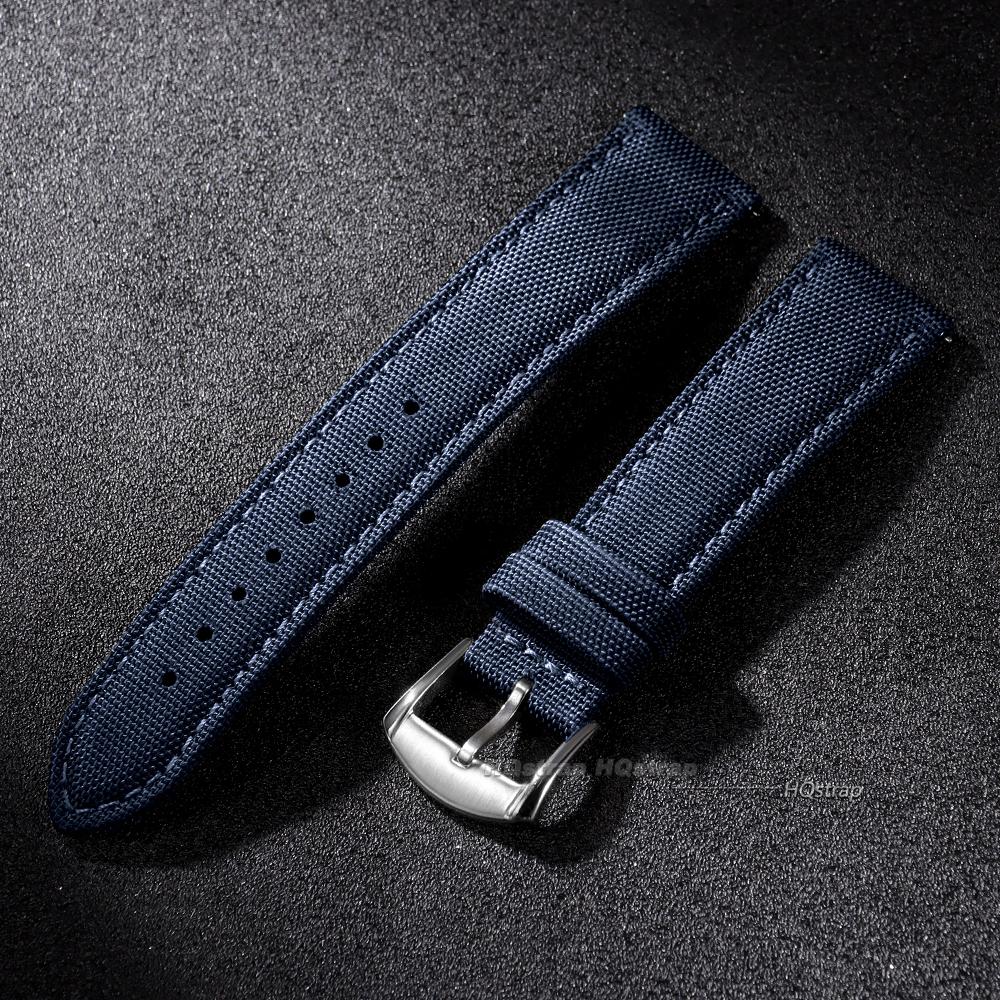 Quick Release Band Sailcloth Watch Strap Women Men Sport Belt Two-Sided Nylon Wristwatches Straps 20mm 22mm Universal Watchband 20mm