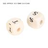 200pcs 10mm DIY Jewelry Beads Letter Printed White Cube Wooden Craft Beads