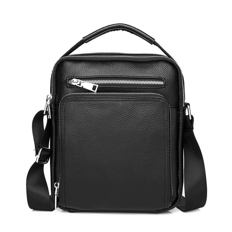 Top Layer Cowhide Men s Shoulder Bag 2025 New Simple Crossbody Genuine Leather 23x9x27