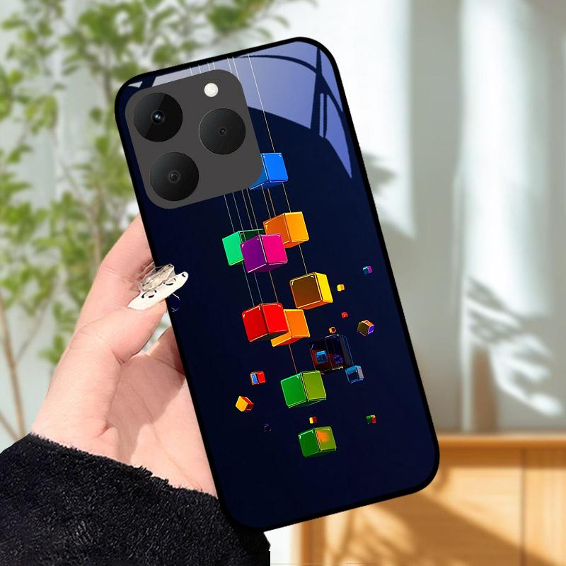 Für Realme 15T 5G Hülle Luxus Mode Bemalt Stoßfest Gehärtetes Glas Handyhülle Für Realme15T 15 T Hülle Schale RMX5111 Capa