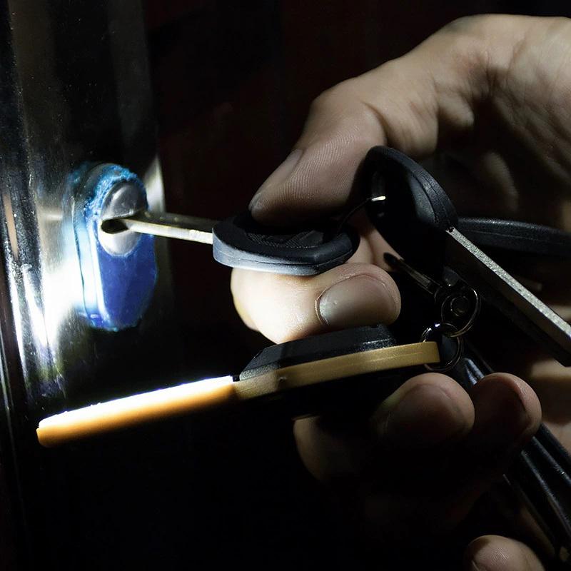 Portable Cob Led Keychain Flashlight Pocket Emergency Torch Backpack Light Mini Key Ring Flashlight Outdoor Camping Supplies