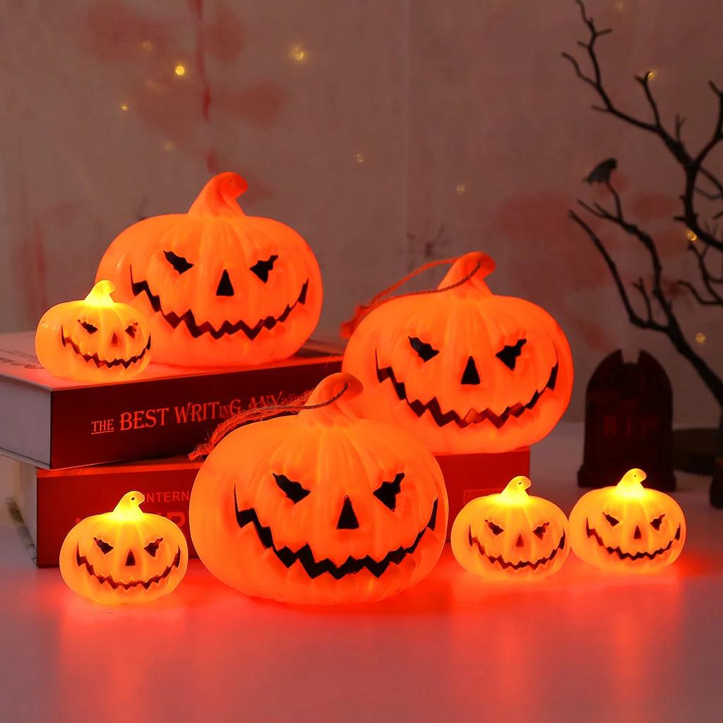 1-15PCS Halloween Decoration LED Pumpkin Lights Smiley Pumpkin Lights Ornaments Holiday Party Atmosphere Decoration Lights