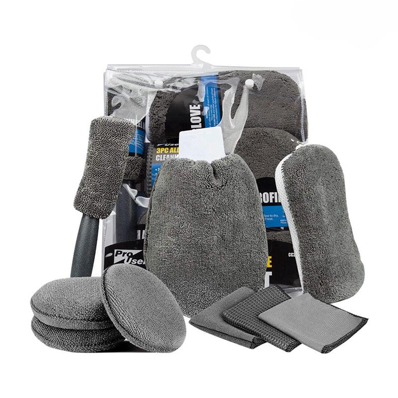

9 шт. Инструмент для ухода и чистки, рукавица для мытья автомобиля, полотенце из микрофибры, перчатки, щетка для колес, губка, рукавица для мытья автомобиля, детализация автомобилей