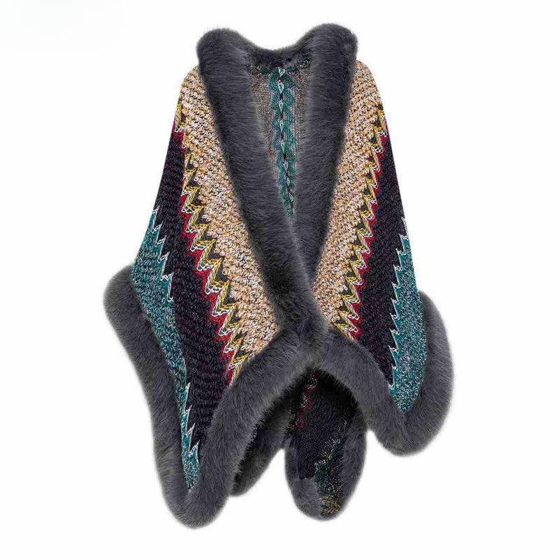 Fur Shawl Women's Outdoor Outfit for Autumn and Winter, Fashionable and Stylish New Style, High-end Scarf with Thickened Cape for Women