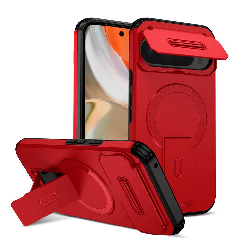 

KEYSION Shockproof Magnetic Case for Google Pixel 9 10 Pro XL Slide Camera Protection Kickstand Phone Cover for Google Pixel 9A for Pixel 10 Pro XL