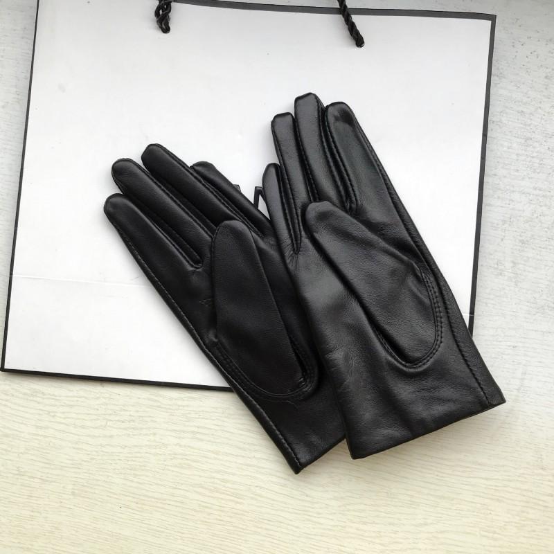 Womens Genuine Sheepskin Gloves Simple Style Winter Warm Lining