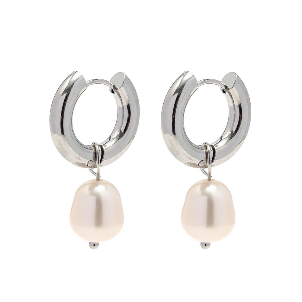 Yori Freshwater Pearl Drop Earrings High Quality Waterproof Classic Fashion Daily Stainless Steel Earrings Jewelry