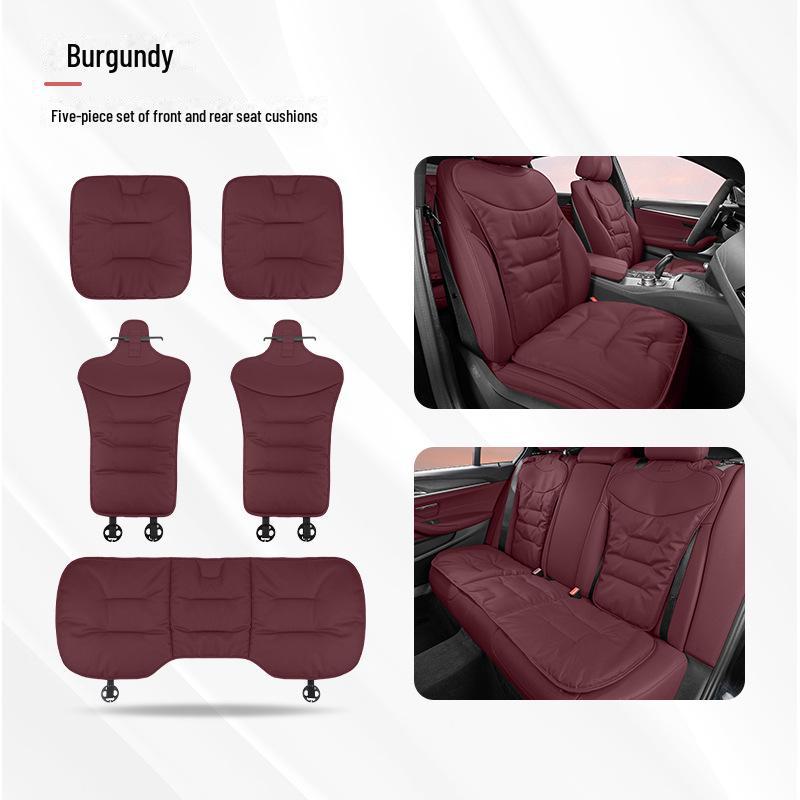 Universal Ventilated Nappa Leather Car Seat Cushions - Four Seasons, Breathable, High-Grade, Perforated Design for All Models.