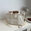Large Capacity Mom Diaper Bag With Multiple Compartments Canvas Tote Shoulder Daily Use