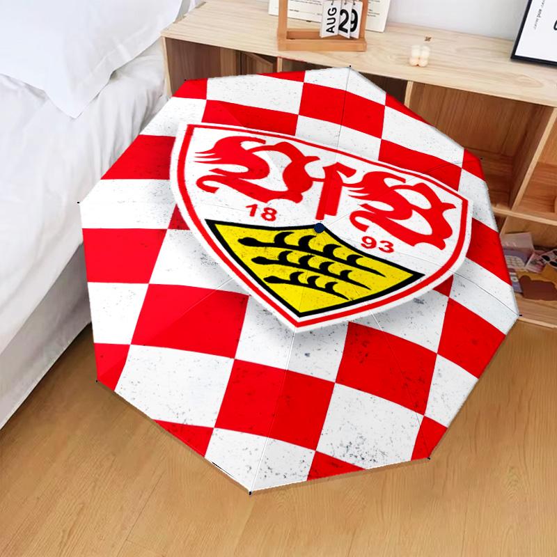 1PC Vfb Fc Crest Printed Umbrella Folding Umbrella, Automatic Umbrella 8-Frame for Travel, Camping Fan Gifts Christmas Gifts