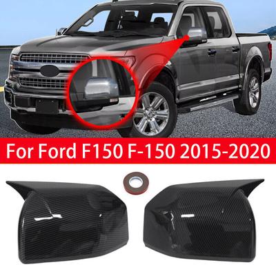 For Ford F150 F-150 2015- Car Sticker Rearview Side Mirror Cover Wing Cap Exterior Door Rear View Case Trim Carbon Look