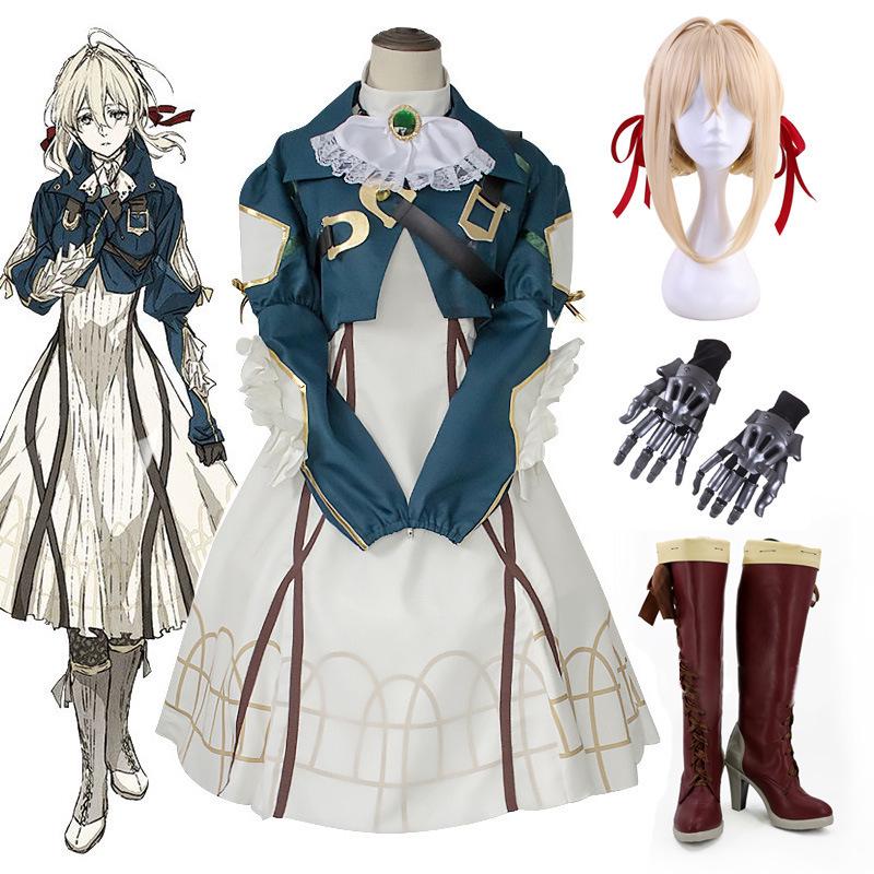 Violet Evergarden Full Cosplay Set with Wig for Stage Performance