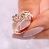 Closed Snowflake Butterfly Zircon Ring, Rose Gold Plated Simple Personality Ring