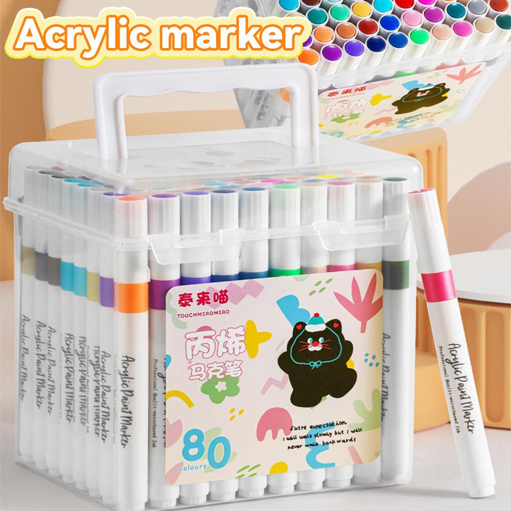 24/36/48/60/80 Colors Acrylic Marker Washable Art Color Graffiti Paint Pen for Kids Ceramic Glass Wood Canvas Card Diy Supplies