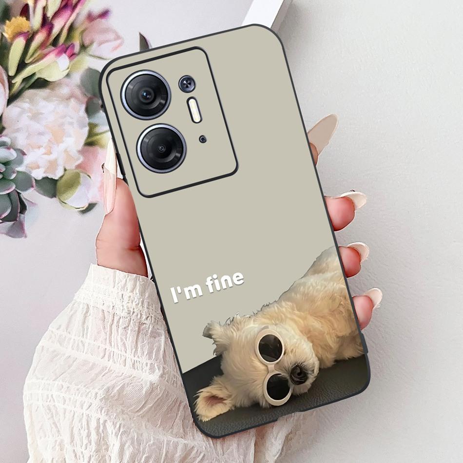 For Infinix Hot 30 5G Elegant Butterfly Cat Printed Phone Case For Infinix Hot30 5G X6832 Black Silicone Soft TPU Cases Bumpers