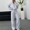 Sweatshirt Two-piece Suit Women's Casual Sets Loose Zipper-up Short Jacket Tops Straight Trousers Sports 2-piece Sets Lady