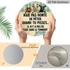 2D Flat, 1pc 7.87inch Round Aluminum Metal Sign, Funny French Quote with Cute Goats Design, Vintage Rustic Farmhouse Decor, Humorous Wall Art for