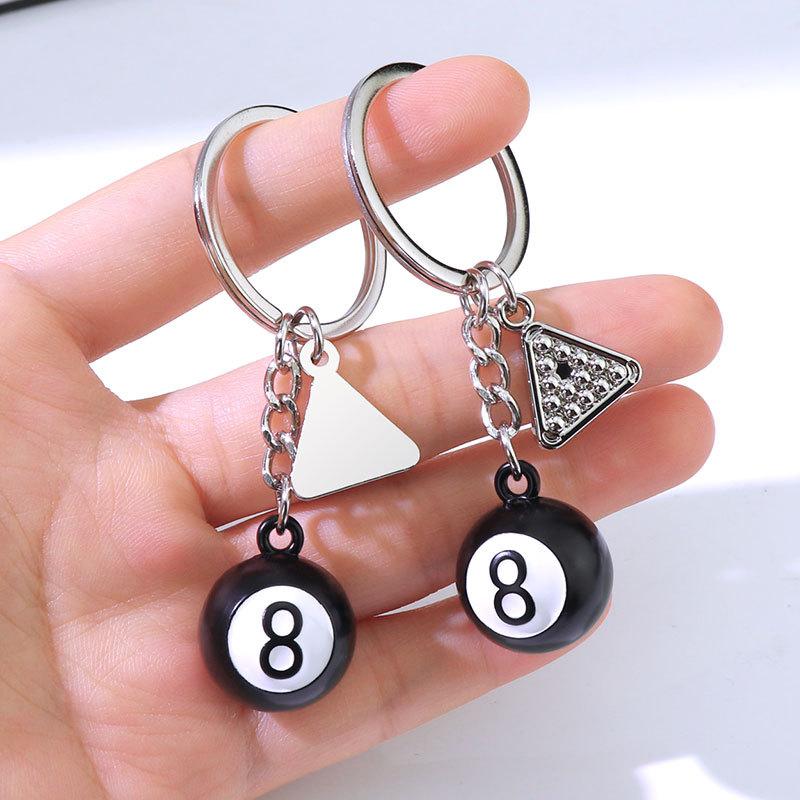 Portachiavi biliardo personalizzato mini simulazione nero 8 ciondolo portachiavi biliardo ciondolo zaino piccolo regalo